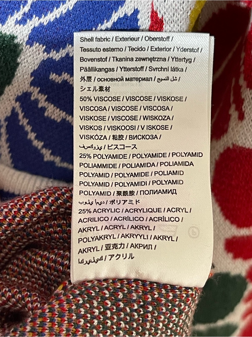 FARM Rio Multi-Color Floral Knit Cardigan with Striped Trim - Picture 4 of 6